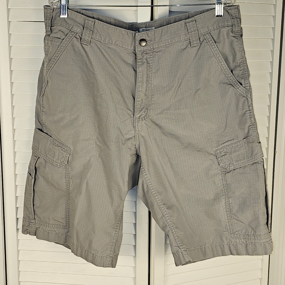 Carhartt Mens Gray Force Relaxed Fot Ripstop Cargo Work Shorts 38